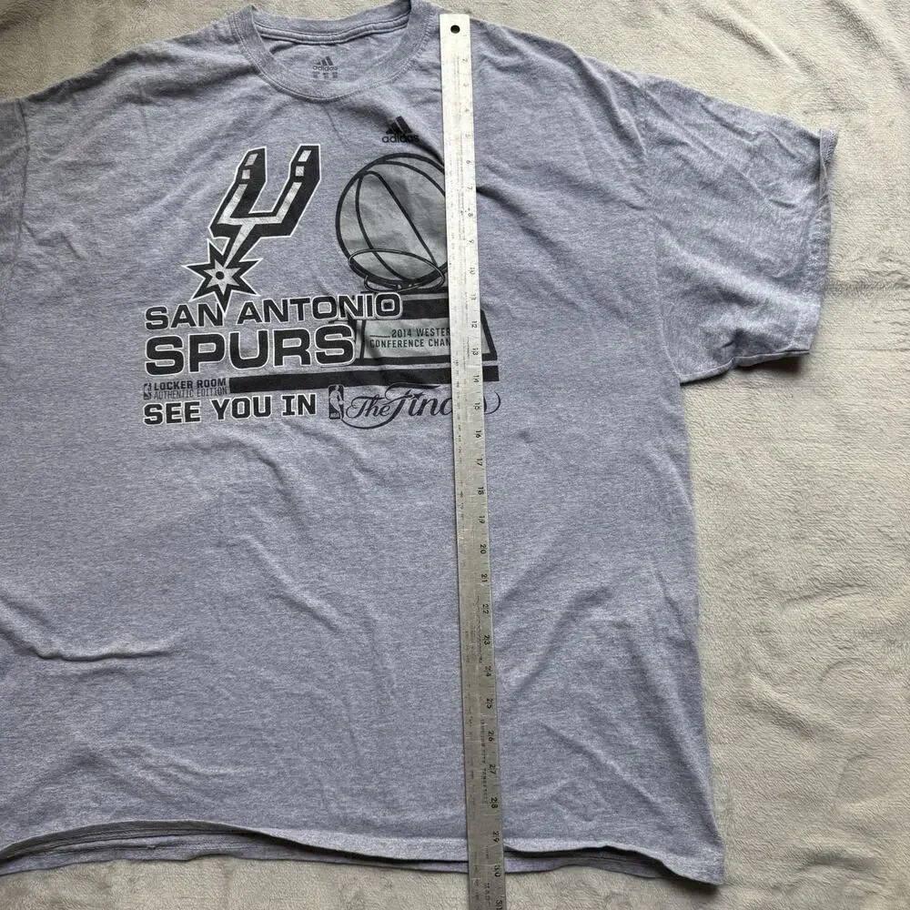 San Antonio Spurs Shirt 2XL Gray Adidas See You In Finals Western Champions 2014